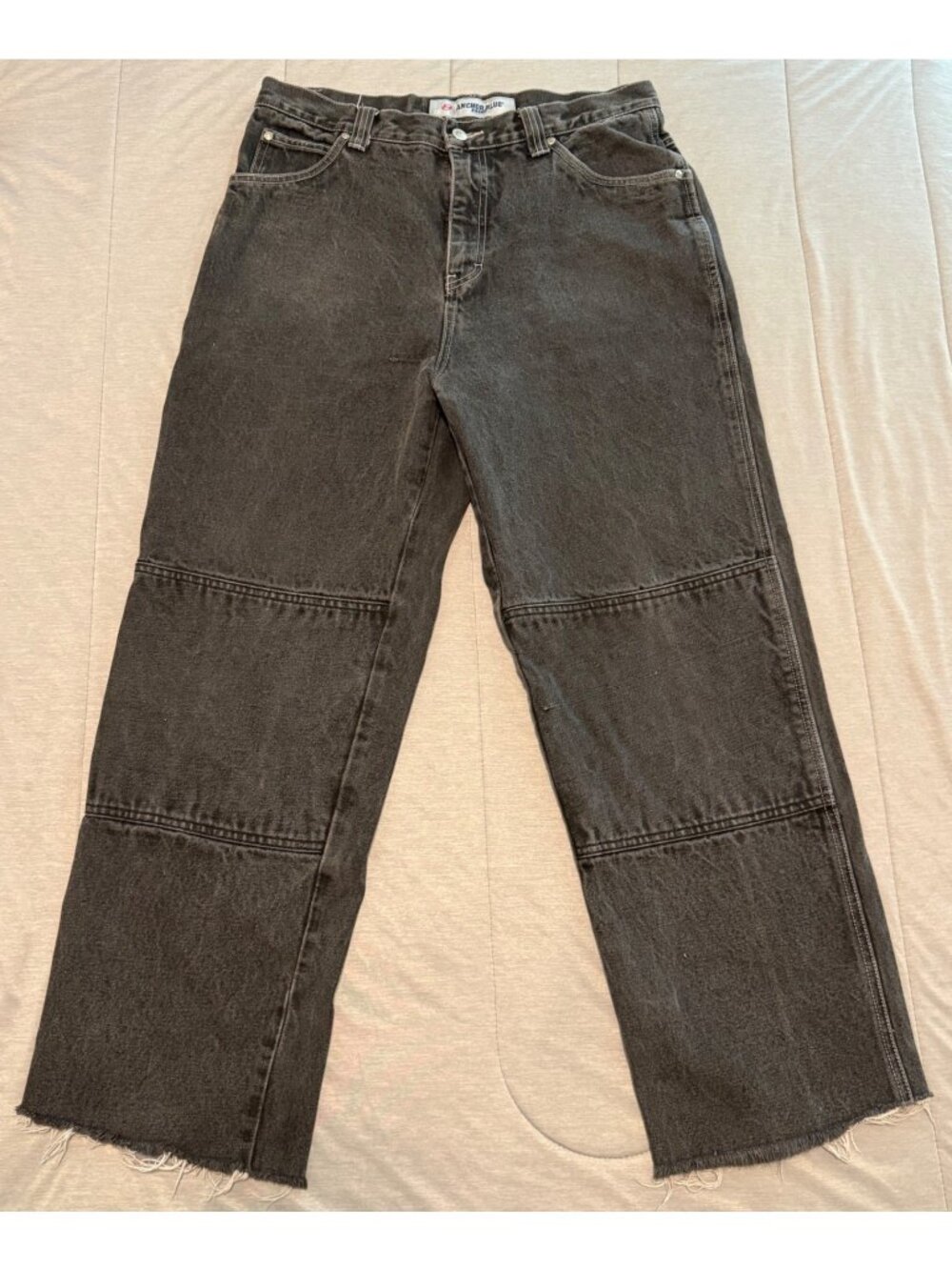 Anchor Blue Vintage Y2K Baggy Pants Mens 34x34 Gray Wide Leg Skater double knee